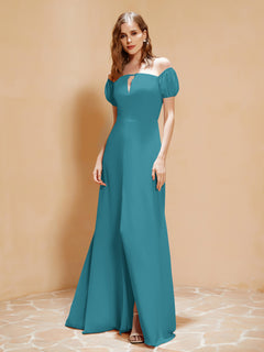 Half Sleeves Long Gown with Slit Jade