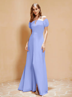 Half Sleeves Long Gown with Slit Lavender