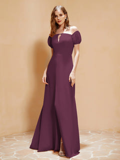 Half Sleeves Long Gown with Slit Mulberry