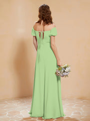 Half Sleeves Long Gown with Slit Sage