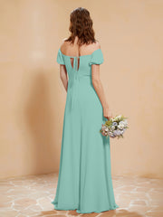 Half Sleeves Long Gown with Slit Turquoise