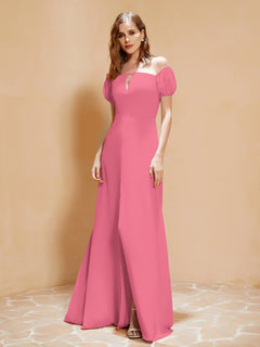 Half Sleeves Long Gown with Slit Watermelon