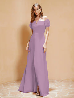 Half Sleeves Long Gown with Slit Wisteria