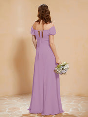 Half Sleeves Long Gown with Slit Wisteria