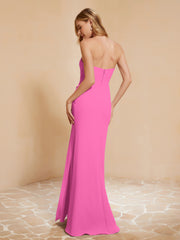 Strapless Long Sheath Chiffon Gown with Slit Azalea
