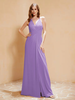 Spaghetti Straps Long Gown with Slit Tahiti