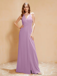 Spaghetti Straps Long Gown with Slit Wisteria
