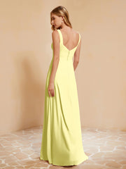 Sleeveless Bridesmaid Gown with Ruffles Daffodil