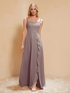 Sleeveless Bridesmaid Gown with Ruffles Dusk