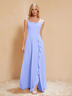 Sleeveless Bridesmaid Gown with Ruffles Lavender