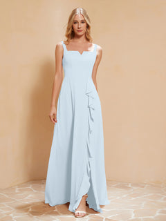 Sleeveless Bridesmaid Gown with Ruffles Mist