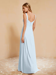 Sleeveless Bridesmaid Gown with Ruffles Mist