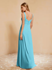 Sleeveless Bridesmaid Gown with Ruffles Pool