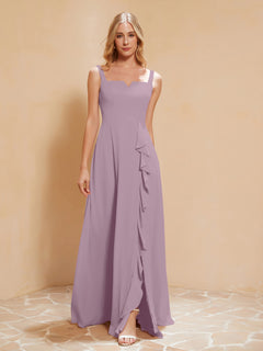 Sleeveless Bridesmaid Gown with Ruffles Vintage Mauve