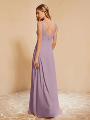 Sleeveless Bridesmaid Gown with Ruffles Vintage Mauve