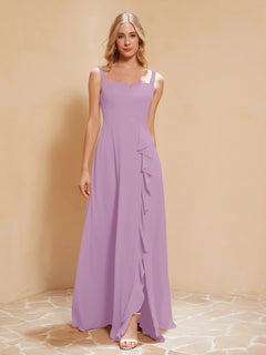 Sleeveless Bridesmaid Gown with Ruffles Wisteria