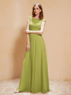 Lace Applique Top Long Bridesmaid Gown Clover