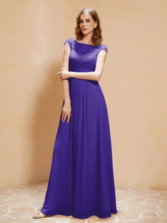 Lace Applique Top Long Bridesmaid Gown Regency