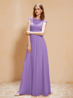 Lace Applique Top Long Bridesmaid Gown Tahiti
