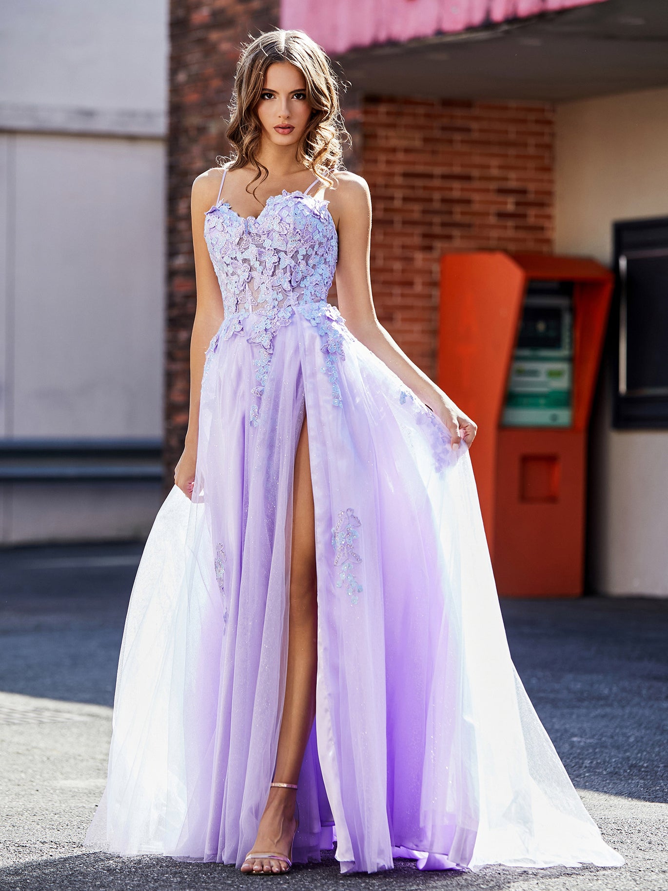 Lace Prom Dresses Lilac Occasion Dress Uk A-line Spaghetti Straps Appliqued Tulle Prom Dresses Lilac Lace Prom Dresses Lilac Occasion Dress Uk A-line Spaghetti Straps Appliqued Tulle Prom Dresses Lilac