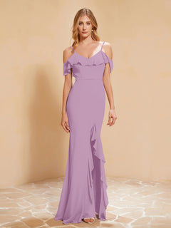 Flutter Sleeves Long Gown with Slit Wisteria