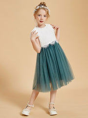 A-Line Knee Length Flower Girl Dress with Flutter Sleeves