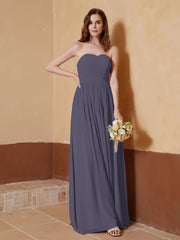Strapless Chiffon Full Length Dresses Stormy