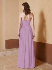 Strapless Chiffon Full Length Dresses Wisteria