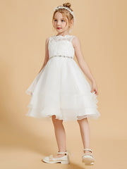 Elegant Sleeveless Scoop Neck Lace Flower Girl Dress