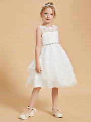 Elegant Sleeveless Scoop Neck Lace Flower Girl Dress