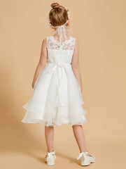 Elegant Sleeveless Scoop Neck Lace Flower Girl Dress