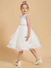 Elegant Sleeveless Scoop Neck Lace Flower Girl Dress