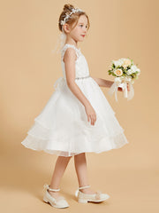 Elegant Sleeveless Scoop Neck Lace Flower Girl Dress