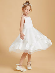 Charming Square Neckline Satin Flower Girl Dresses