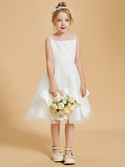 Charming Square Neckline Satin Flower Girl Dresses