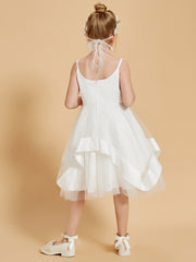 Charming Square Neckline Satin Flower Girl Dresses