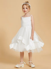 Charming Square Neckline Satin Flower Girl Dresses