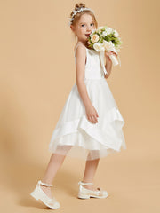 Charming Square Neckline Satin Flower Girl Dresses