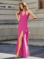 Trumpet/Mermaid Sweep Train Jersey Prom Dresses Azalea Plus Size