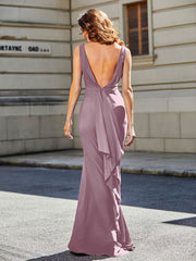 Trumpet/Mermaid Sweep Train Jersey Prom Dresses Dusk Plus Size