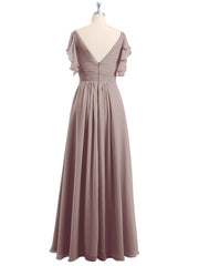 Spaghetti Strap Chiffon Dresses with Shoulder Ruffles Dusk Plus Size