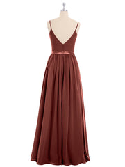 Simple Chiffon Dress with Spaghetti Straps Terracotta