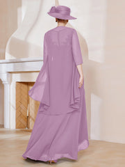 Illusion Neckline Chiffon Dress With Jacket Wisteria Plus Size