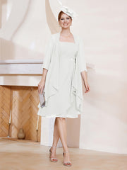 A-line Chiffon Dress With Jacket Ivory