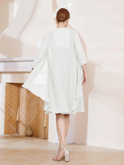 A-line Chiffon Dress With Jacket Ivory