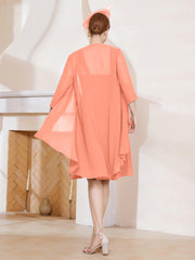A-line Chiffon Dress With Jacket Sunset