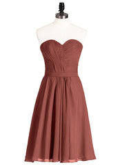 Strapless Sweetheart Neck Short Dresses Terracotta