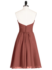 Strapless Sweetheart Neck Short Dresses Terracotta