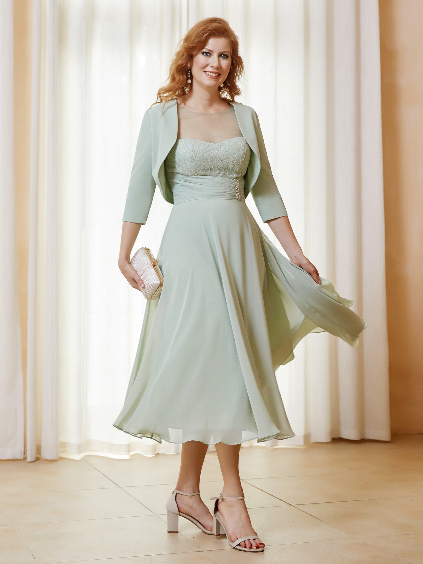 sachin and babi light blue dress Long Sleeve Mother of the Bride Dresses