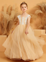 Sleeveless Floor-length Ball Gown Dress with Bow